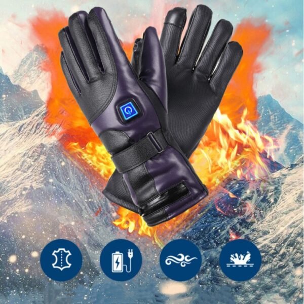 Full Finger Warm Waterproof Motorcycle Outdoor Heating Gloves - Image 6